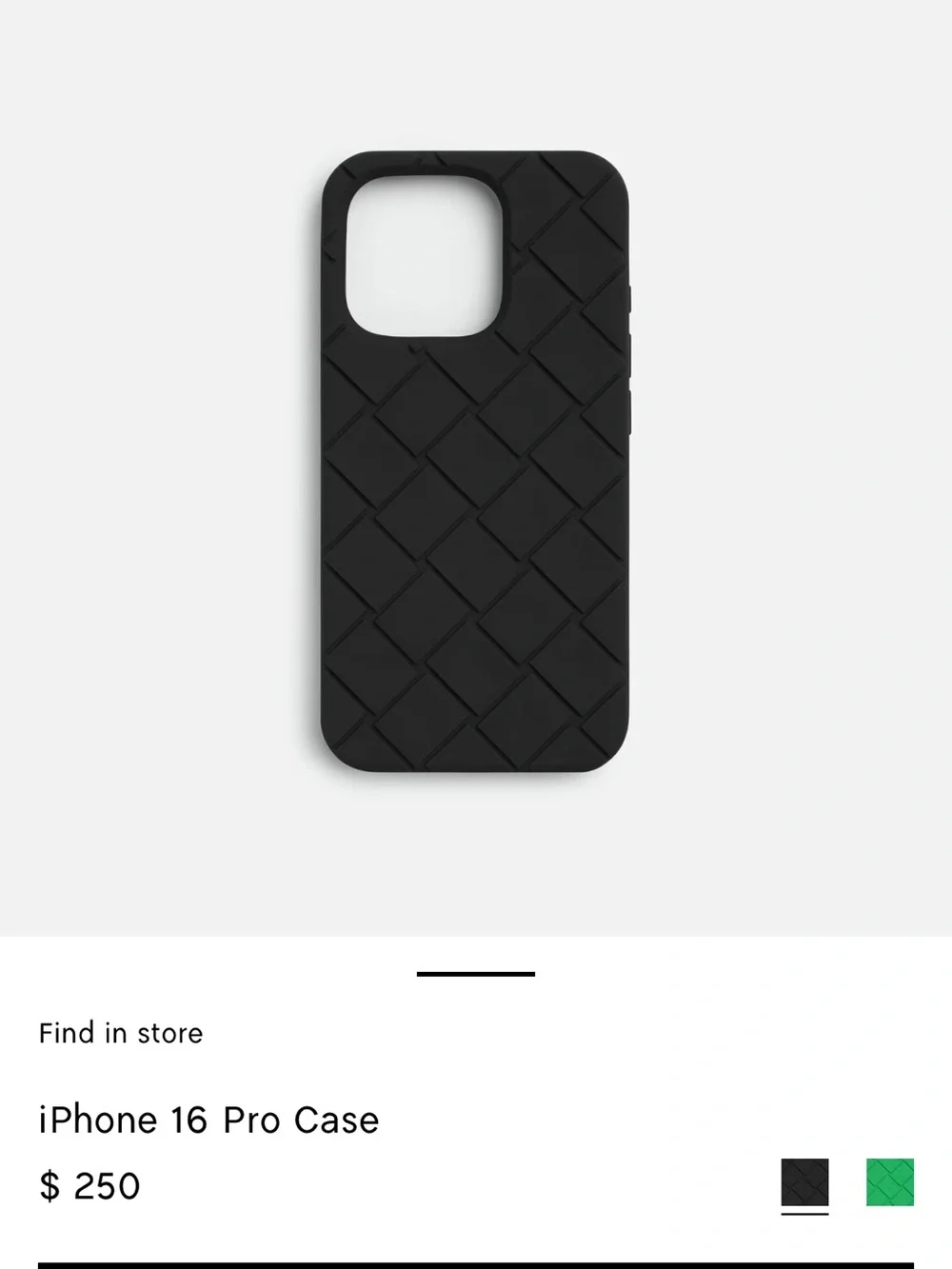 Bottega Veneta Black Woven-Texture Phone Case NEW